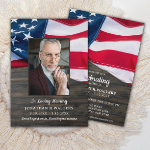 American Flag Veteran Military Celebration Of Life Einladung