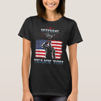 American Flag Vielen Dank Veterans Proud Veteran 1 T-Shirt