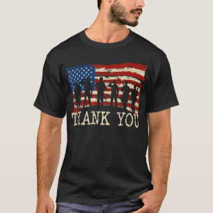 American Flag Vielen Dank Veterans Proud Veteran T T-Shirt