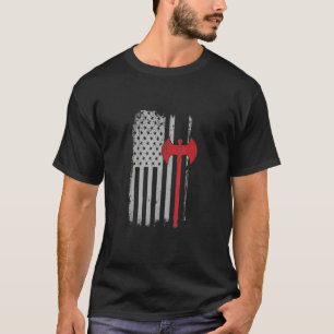 American Flag Viking Ax T-Shirt