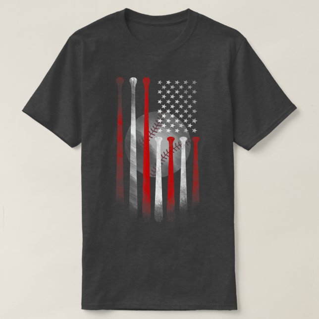 American Flag Vintag Baseball Flag TShirt Vater Ma (Design vorne)