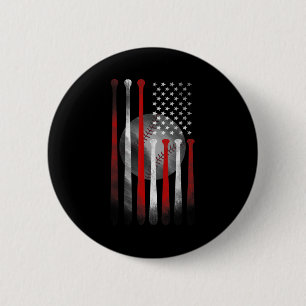 American Flag Vintag Baseball Flag Vater Mama T-Sh Button