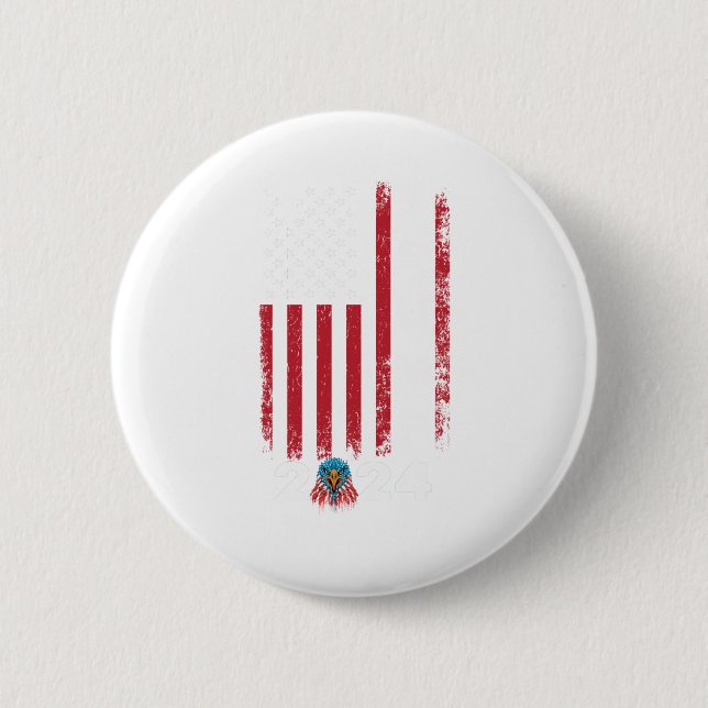 American Flag Vintag Design Trump 2024 Eagle Button (Vorderseite)