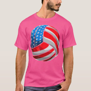 American Flag Volleyball Shirts 4th July USA Wo