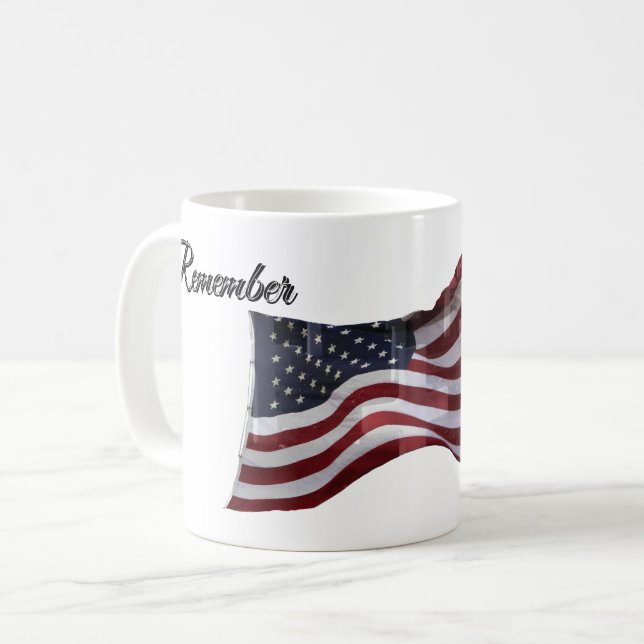 American Flag w/ Crosses - Remember Kaffeetasse (Vorderseite Links)