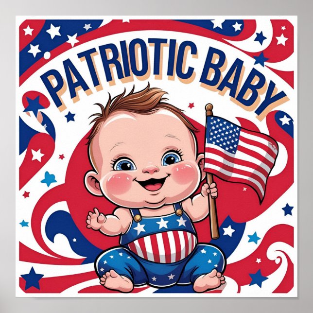 American Flag Wall Art for Baby's Room Poster (Vorne)
