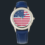 American Flag Watch Armbanduhr<br><div class="desc">USA Flag Watches - USA - Flag - Patriotic - Unabhängigkeitstag - 4. Juli - Anpassbar - Wählen / Fügen Sie Ihren einzigartigen Text / Farbe - Make Your Special Watch Geschenk - Neu vergrössern und verschieben oder entfernen und hinzufügen / Bild mit Anpassungs-Tool. Sie können Designs auch auf mehr...</div>