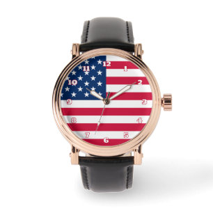 American Flag Watch Gift USA Patriotic Armbanduhr