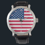 American Flag Watch Patriotic Armbanduhr<br><div class="desc">USA - USA - Flag - Patriotic - Unabhängigkeitstag - 4. Juli - Anpassbar - Wählen / Fügen Sie Ihren einzigartigen Text / Farbe - Make Your Special Gift - Neu formatieren und verschieben oder entfernen und hinzufügen / Bild mit Anpassungstool. Sie können Designs auch auf mehr als 1000 Zazzle-Produkte...</div>