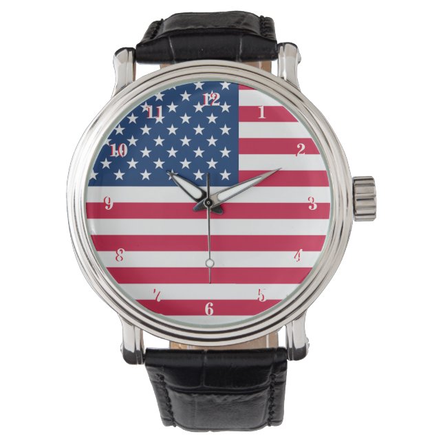 American Flag Watch Patriotic Armbanduhr (Vorderseite)