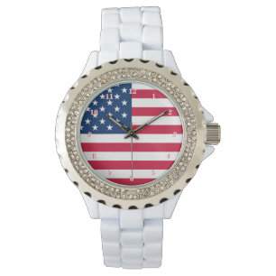 American Flag Watch Patriotic Armbanduhr