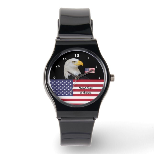 American Flag watch, USA fashion, patrioos /sports Armbanduhr (Vorderseite)