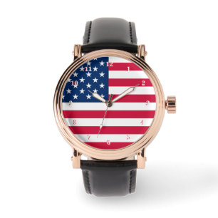 American Flag Watch USA Patriotic Gift Armbanduhr