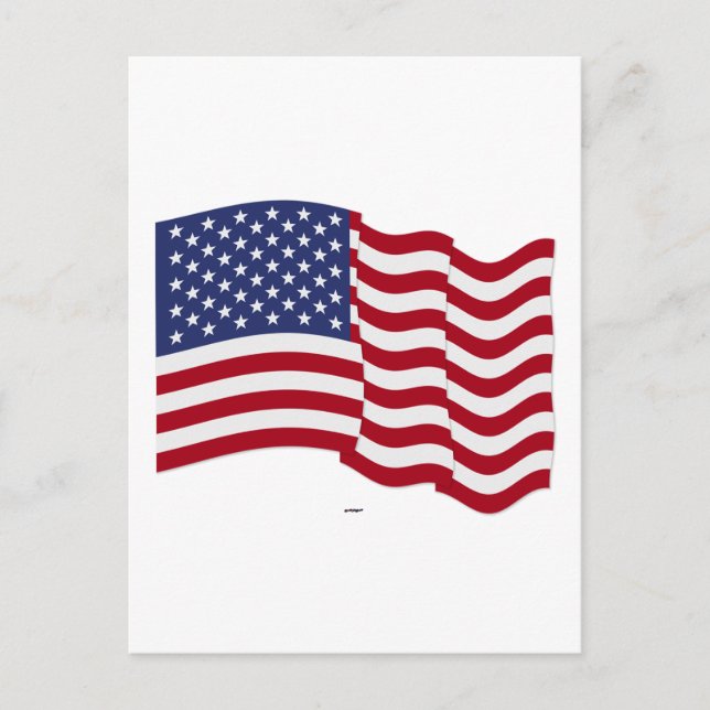 American Flag Wave Postkarte (Vorderseite)