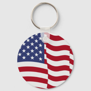 American Flag Wave Schlüsselanhänger