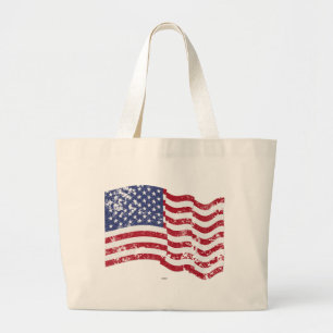 American Flag Waving - beängstigend Jumbo Stoffbeutel