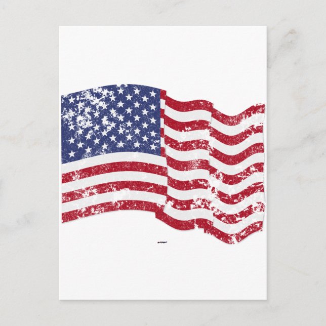American Flag Waving - beängstigend Postkarte (Vorderseite)