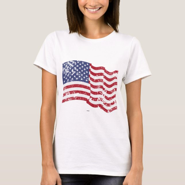 American Flag Waving - beängstigend T-Shirt (Vorderseite)