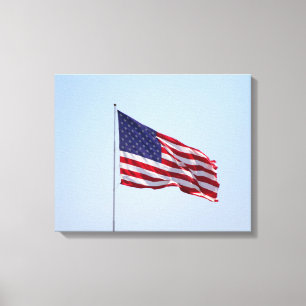 American Flag Waving in the Sky Color 16x20 Leinwanddruck