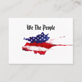 *~* American Flag We The People Watercolor Visitenkarte