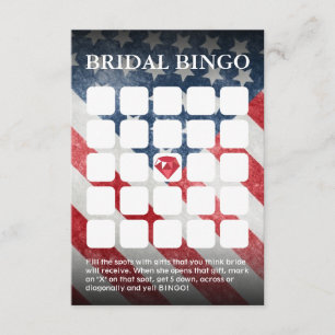 American Flag Wedding/Brautparty Bingo Cards Einladung
