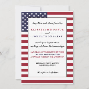 American Flag Wedding Einladung