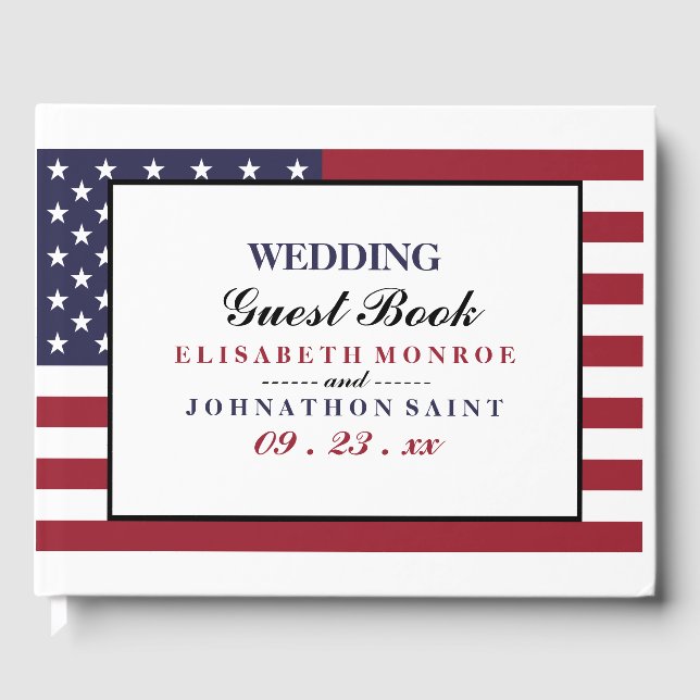 American Flag Wedding Gästebuch (Vorderseite)