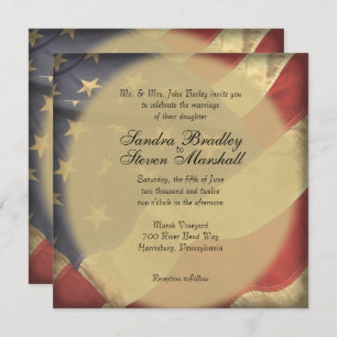 American Flag Wedding Invitations Einladung