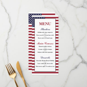 American Flag Wedding Menu Menükarte