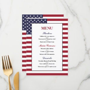 American Flag Wedding Menu Menükarte