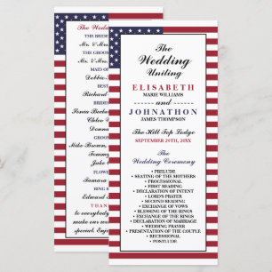 American Flag Wedding Programm