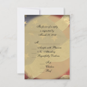 American Flag Wedding RSVP Karte