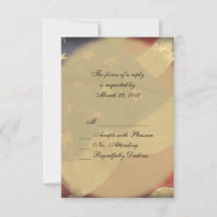 American Flag Wedding RSVP Karte