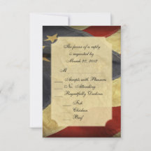 American Flag Wedding RSVP mit Menü