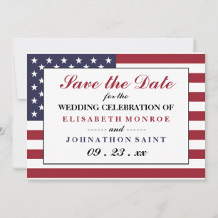 American Flag Wedding Save The Date