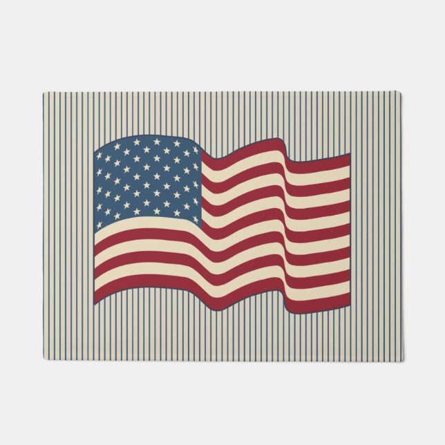 American Flag Welcome Mat Doormat Rug Geschenk Fußmatte (Vorderseite)