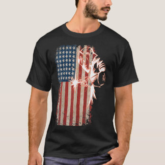 American Flag Welder Distressed Vintag Welder Mig T-Shirt