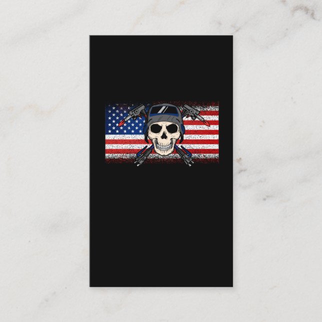 American Flag Welder Skull Metalworking USA Wart Visitenkarte (Vorderseite)