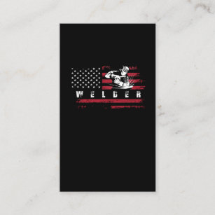 American Flag Welder USA Metalworking Weld Visitenkarte