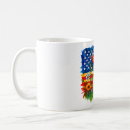 American Flag & Wildblumen - Patriotic Kaffeetasse