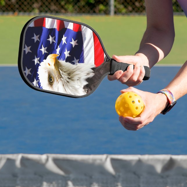 American Flag with Bald Eagle Pickleball Schläger (InSitu)