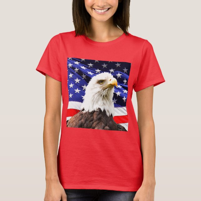 American Flag with Bald Eagle T-Shirt (Vorderseite)