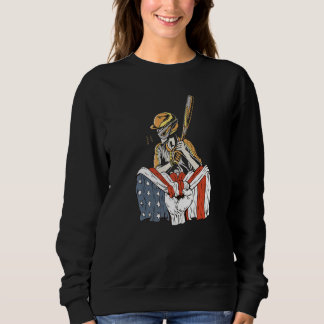 American Flag with Baseball player Premium Sweatshirt