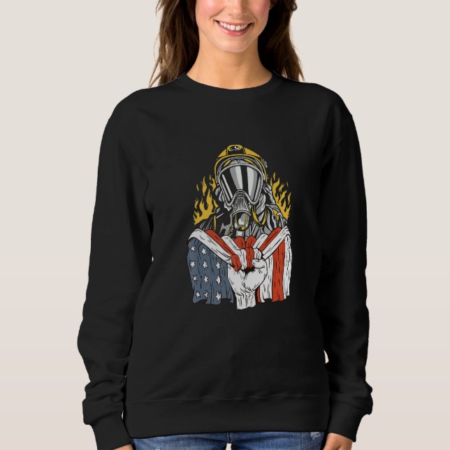American Flag with Firefighter Premium Sweatshirt (Vorderseite)