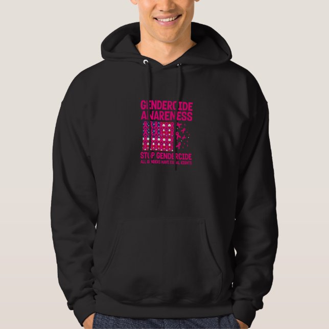 American flag with Pink ribbons for gendercide awa Hoodie (Vorderseite)