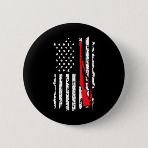 American Flag Women Men Shotgun Jagd Button