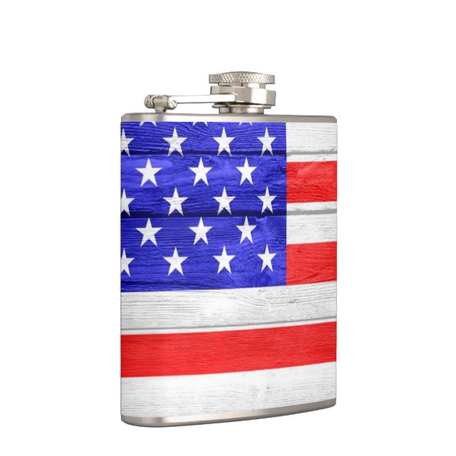 American Flag Wood Flachmann (Rechts)