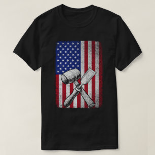 American Flag Woodworker Carpenter Woodwork T-Shirt