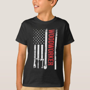 American Flag Woodworker Handwerker T-Shirt
