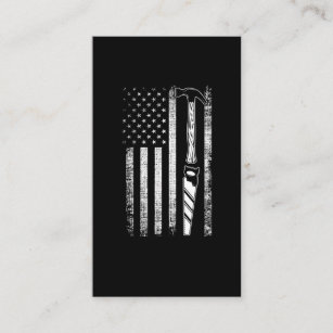 American Flag Woodworker USA Carpenter Visitenkarte